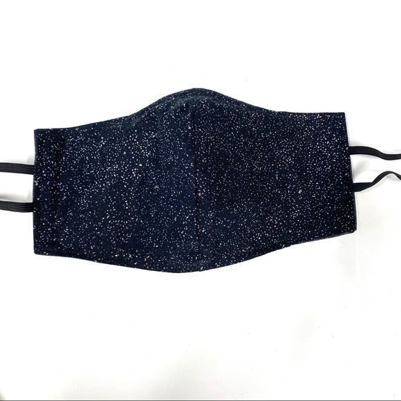 Accessories - Black with Silver Sparkles Glitter Face Mask